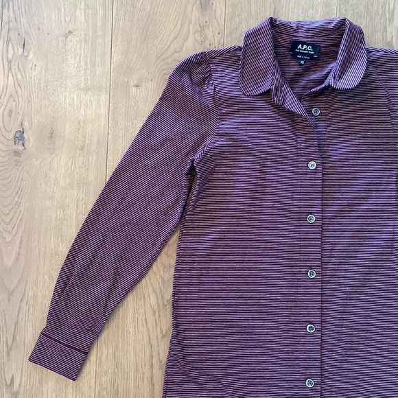 A.P.C. Striped Cotton Shirt Dress - Picture 9 of 14